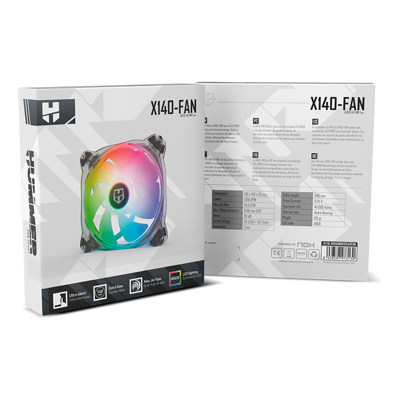 Ventilador NOX X140-FAN 140MM ARGB