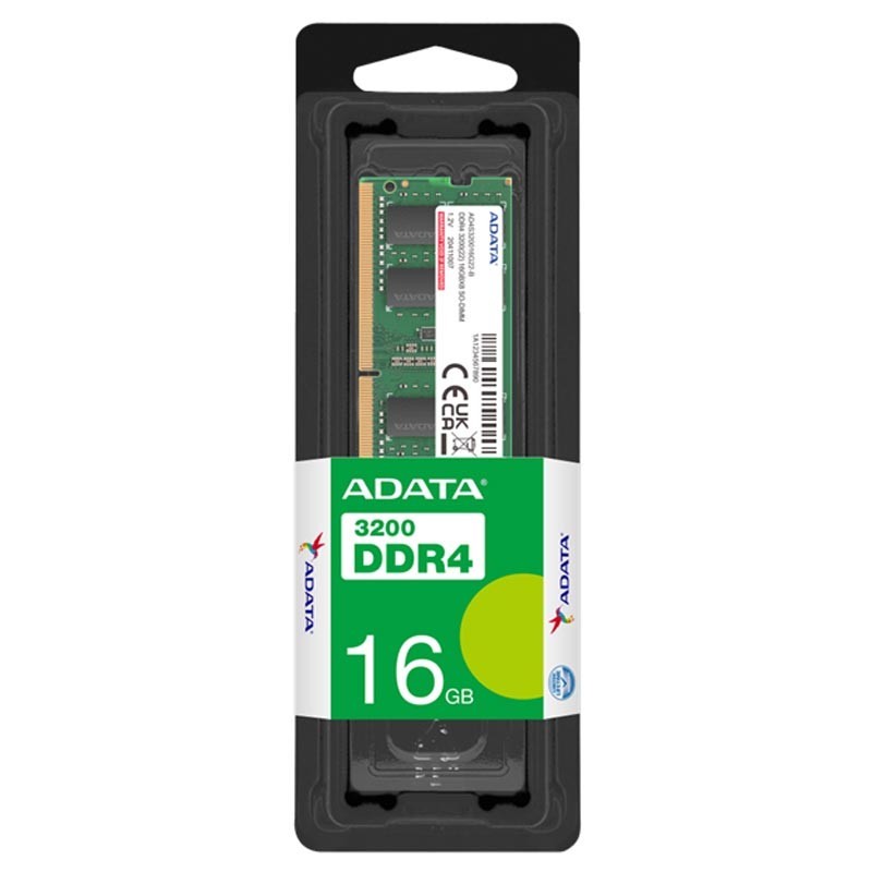 Memoria RAM SO-DIMM ADATA de 16GB DDR4, 3200Mhz Memoria RAM SO-DIMM ADATA de 16GB DDR4, 3200Mhz