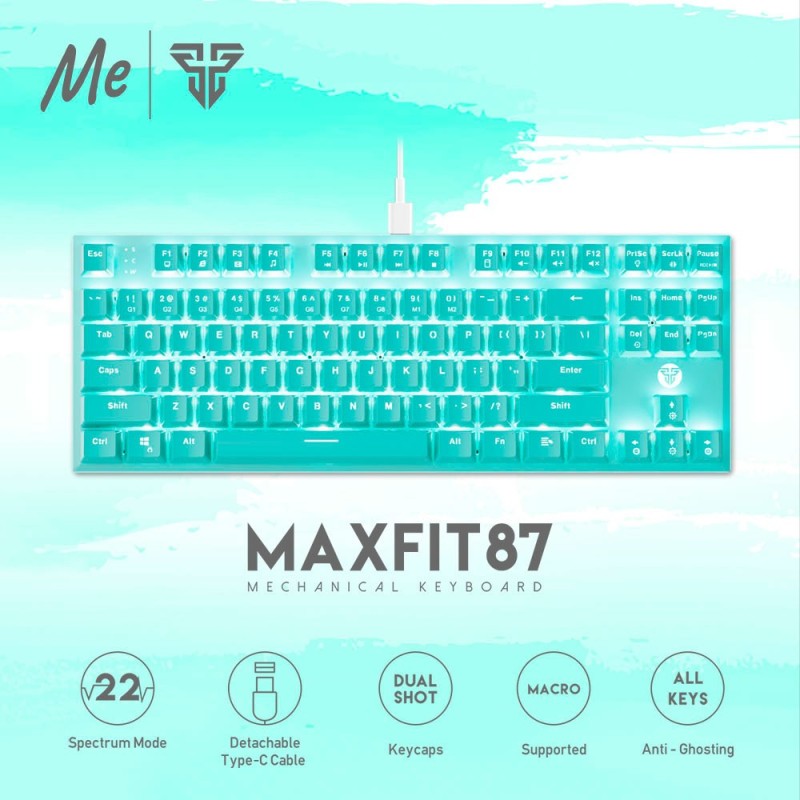 Teclado Mecánico 80% MAXFIT87 Español MK856 Mint Edition - Switch Rojo