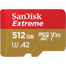 tarjeta microSDXC Sandisk  512gb 190 MB/s con Clase A2