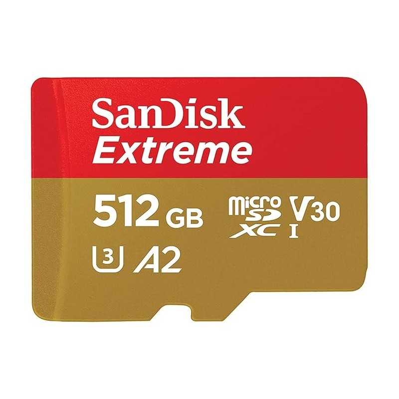 tarjeta microSDXC Sandisk  512gb 190 MB/s con Clase A2