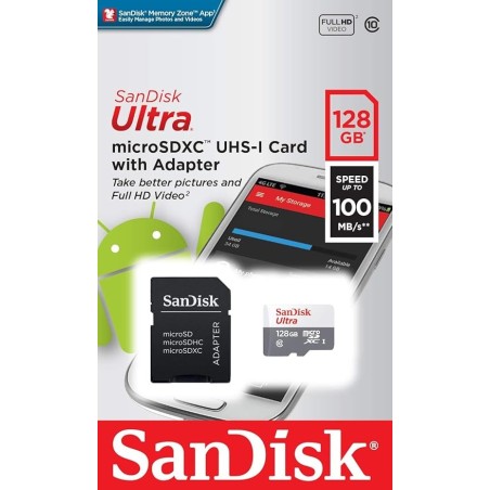 Tarjeta MicroSD  SanDisk 128GB  UHS-I Class 10