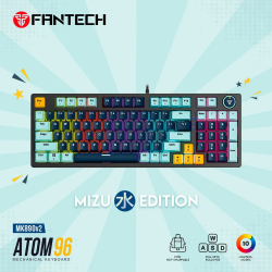 Teclado mecánico ATOM96 MK890V2 Navy RGB switch rojo