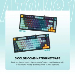 Teclado  Fantech ATOM81 MK875V2 Navy Switch Rosie