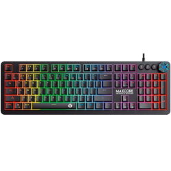 Teclado Mecánico Max Core MK852 Black Edition Switch Azul Ingles