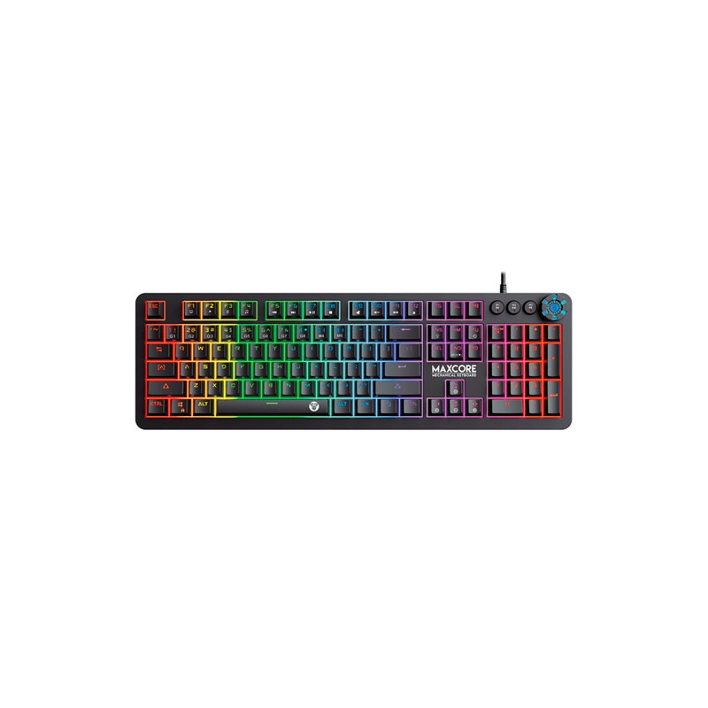 Teclado Mecánico Max Core MK852 Black Edition Switch Azul Ingles