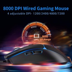 Mouse Fantech Crypto VX7 8000 DPI Negro