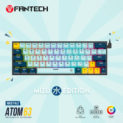 Teclado Mecánico Fantech MK874V2 ATOM63 MIZU EDITION SkyBlue Red Switch