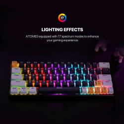 Teclado Mecánico Fantech MK874V2 ATOM63 MIZU EDITION SkyBlue Red Switch