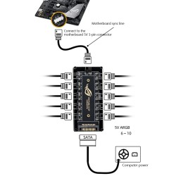 HUB ASUS Aura SYNC RGB ARGB 10 Splitter
