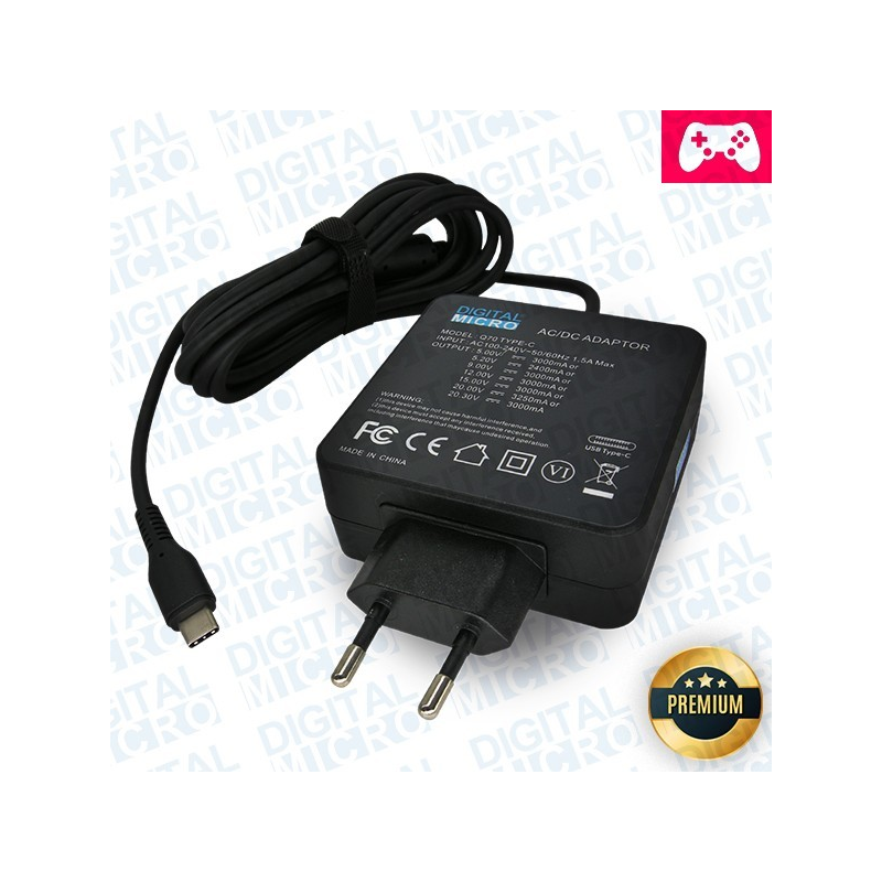 CARGADOR Notebook MICRO GM AU/AJUST 20V-3.25A USB-C