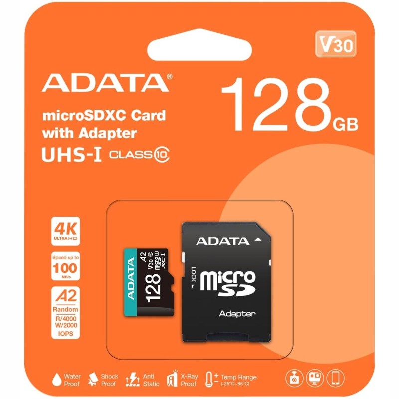 Tarjeta Adata MicroSD 128GB + Adaptador Tarjeta Adata MicroSD 128GB + Adaptador