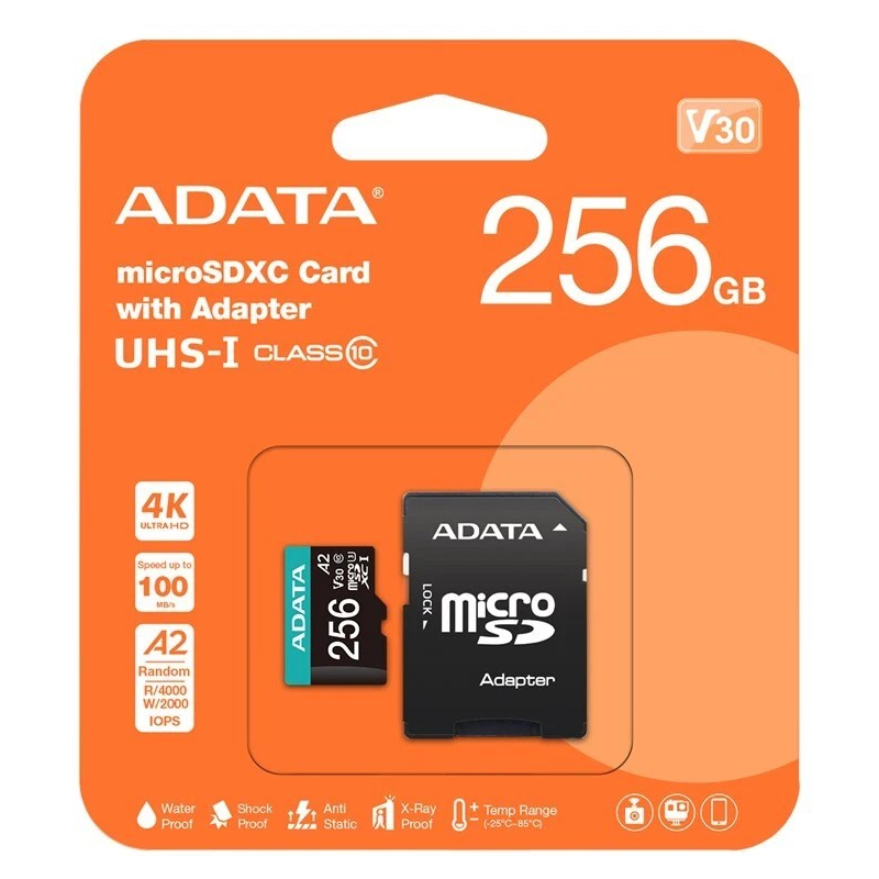 Tarjeta Adata MicroSD 256GB + Adaptador Tarjeta Adata MicroSD 256GB + Adaptador