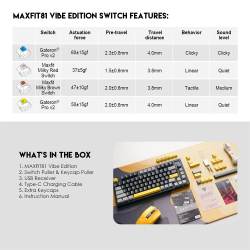 Teclado Mecánico MAXFIT81 RGB Wireless VIBE MK910 Vibrant Utility  inalámbrico 80%
