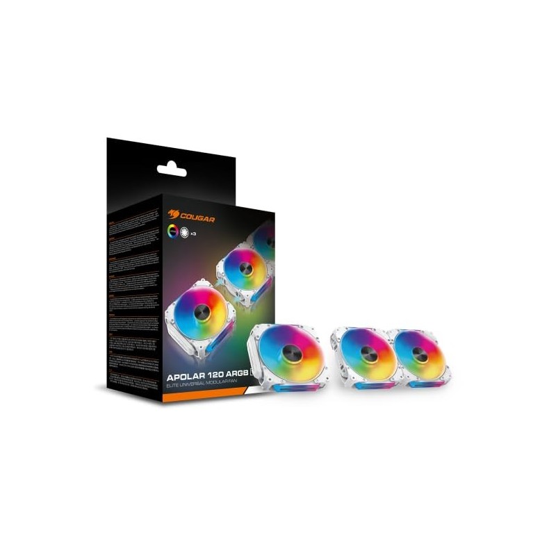 Ventilador  COUGAR Apolar 120 ARGB  (paquete de 3 ventiladores)
