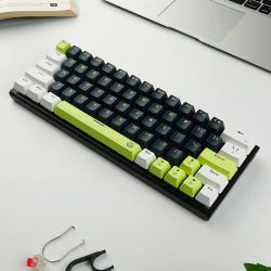 Teclado mecánico factor 60% ATOM63 RGB MORI Blue MK874V2 SWT ROJO