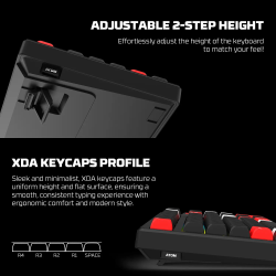 Teclado mecánico inalámbrico  ATOM PRO79 MK917 SWT ROJO