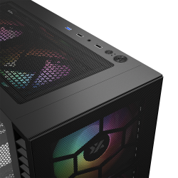 Gabinete Gamer XYZ AIRONE 100 Mesh Black, 6x 120/140mm A-RGB Fan, USB 3.0, ATX