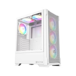 Gabinete Gamer XYZ AIRONE 300-X MESH, ATX, Panel Malla, 6 Ventiladores ARGB, Blanco