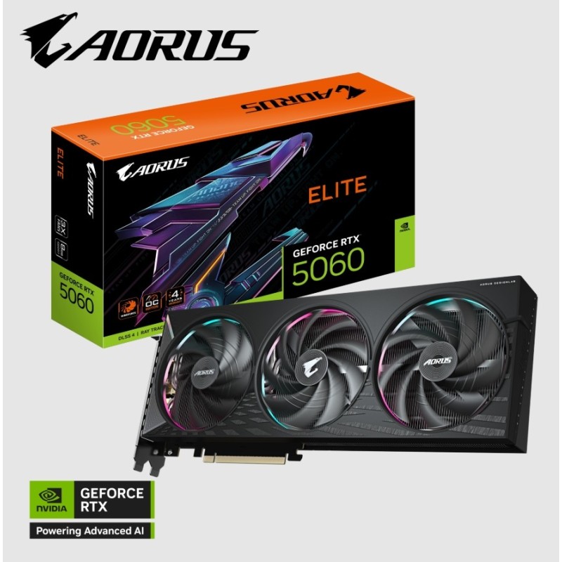 Tarjeta Grafica AORUS GeForce RTX™ 5060 ELITE 8G Tarjeta Grafica AORUS GeForce RTX™ 5060 ELITE 8G