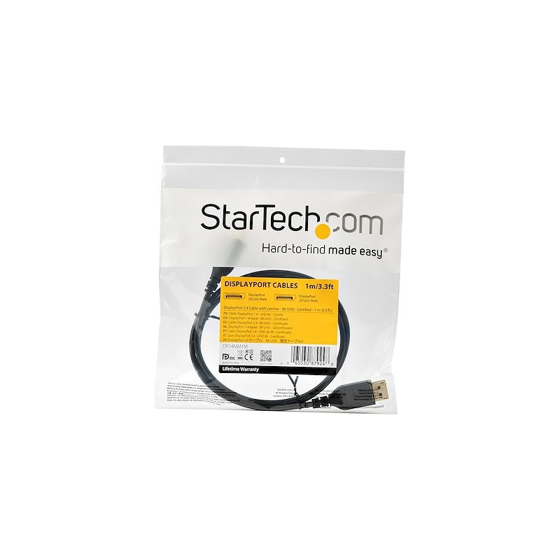 Cable DisplayPort 1.4 de 1m con Certificación VESA
