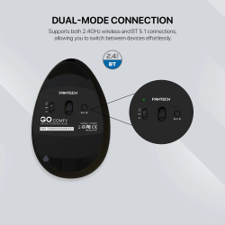 Mouse ergonómico vertical inalámbrico W195R White