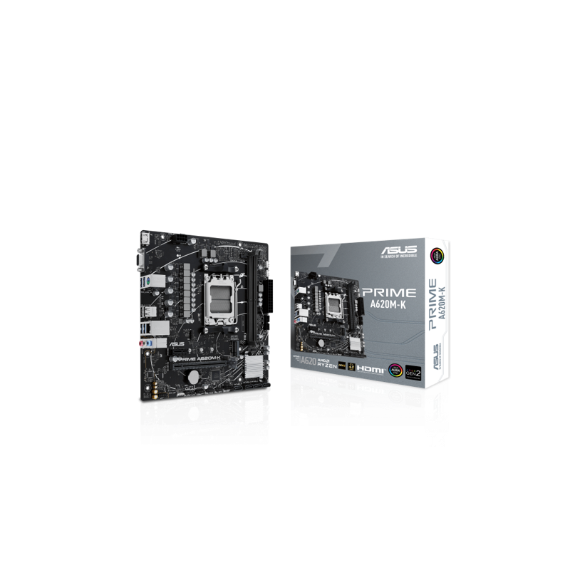 Placa Madre ASUS PRIME A620M-K, Socket AM5, 2x DDR5, M.2 PCIe 4.0