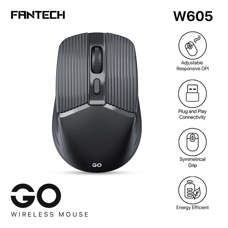 Mouse de oficina inalámbrico Black GO W605