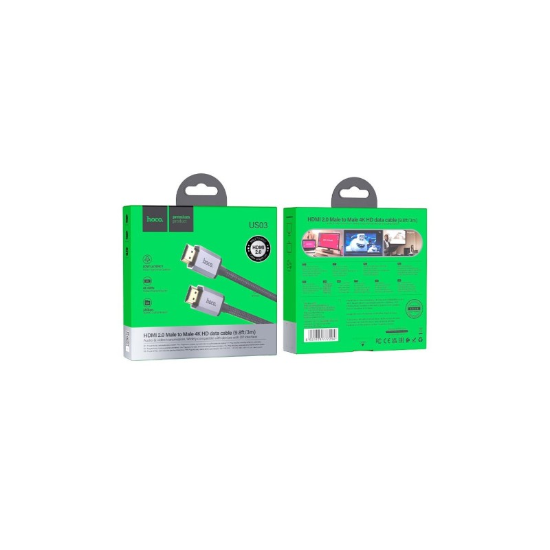 Cable HDMI 2.0 4K 2M Hoco US03