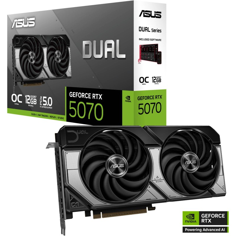 Tarjeta de Video ASUS Dual GeForce RTX 5070 12GB GDDR7 OC Edition