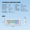 Teclado ATOM X63 MK611 AME Edition White - Switch Rose