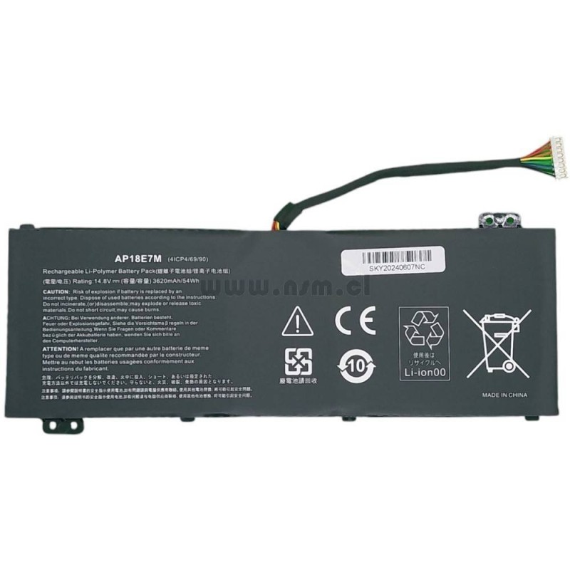 Bateria OEM ACER AP18E7M 54Wh