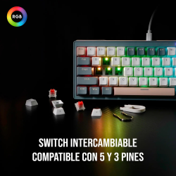 Teclado Mecánico Inalámbrico 60% MK912 ATOM PRO63 Saturn