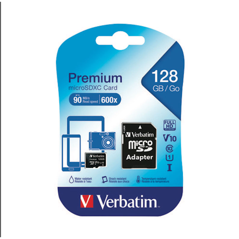 Memoria Micro SD VERBATIM 128 GB CLASS10