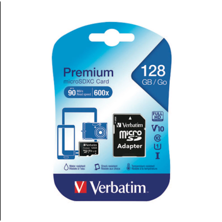 Memoria Micro SD VERBATIM 128 GB CLASS10