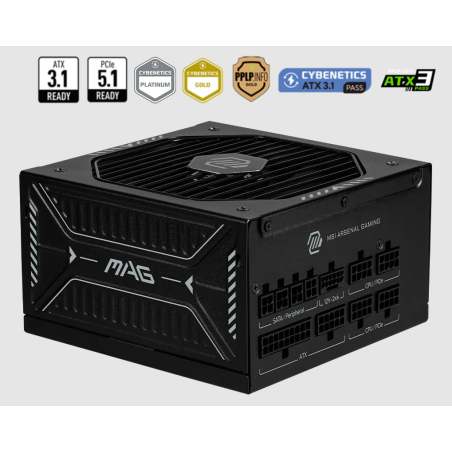 Fuente de Poder MSI MAG A850GLS PCIE5 (850 W) GOLD Modular
