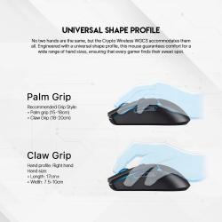 Mouse Inalámbrico Fantech WGC3 CRYPTO Blaco  10.000 DPI